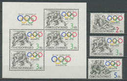 Czechoslovakia 1984 Olympic Games Sarajevo, Set Of 3 + S/s MNH - Inverno1984: Sarajevo