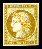 ** N°1, 10c Bistre-jaune, Fraîcheur Postale. SUPERBE. R. (certificats)  Qualité: ** - 1849-1850 Ceres