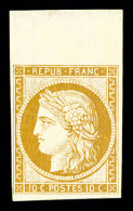 ** N°1f, 10c Bistre Clair, Impression De 1862, Bdf, Fraîcheur Postale. SUP (certificat)  Qualité: ** - 1849-1850 Cérès