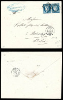 O N°4, 25c Cérès En Paire Sur Lettre De Paris Le 8 Dec 1851 Pour Brioudes. TB  Qualité: Oblitéré - 1849-1850 Ceres