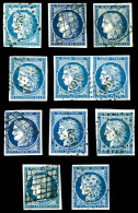 O N°4, 25c Cérès: 15 Exemplaires Choisis Dont Nuances Et Paires. SUP  Qualité: Oblitéré - 1849-1850 Ceres