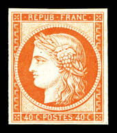 ** N°5g, 40c Orange, Impression De 1862, Fraîcheur Postale. SUP (certificat)  Qualité: ** - 1849-1850 Ceres