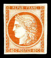 ** N°5A, 40c Orange, Quatre Belles Marges. SUP. R. (certificat)  Qualité: **  Cote: 4000 Euros - 1849-1850 Cérès