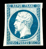 ** N°10, 25c Bleu, Fraîcheur Postale. SUPERBE. R.R. (certificats)  Qualité: ** - 1852 Louis-Napoléon