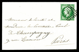 O N°12, 5c Vert Sur Enveloppe Carte De Visite, SUP (certificat)  Qualité: Oblitéré - 1853-1860 Napoléon III