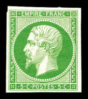 * N°12a, 5c Vert-jaune. TTB (certificat)  Qualité: *  Cote: 1525 Euros - 1853-1860 Napoleone III