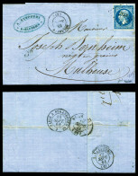 O N°14Ad/Am, 20c Bleu Foncé Sur Vert Et Bleu Sur Vert, Les 2 Lettres TTB  Qualité: Oblitéré  Cote: 775 Euros - 1853-1860 Napoleon III
