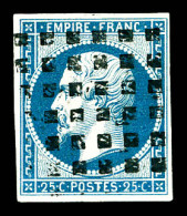 O N°15, 25c Bleu Obl Gros Points. TB  Qualité: Oblitéré  Cote: 300 Euros - 1853-1860 Napoléon III