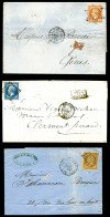 O N°13B, 14B Et 16, Les 3 Exemplaires Percés En Ligne Sur 3 Enveloppes. TTB (certificat)  Qualité: Oblitéré  Cote: 450 E - 1849-1876: Classic Period