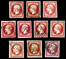 O N°17z, 80c Empire: 10 Exemplaires Choisis Avec Nuances Différentes. TTB/SUP  Qualité: Oblitéré - 1853-1860 Napoleon III