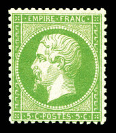 ** N°20, 5c Vert, Fraîcheur Postale. SUP (signé Calves/certificat)  Qualité: ** - 1862 Napoléon III.