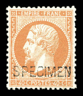 ** N°23d, 40c Orange Surchargé 'SPECIMEN', Bon Centrage, Frais. TTB (signé Brun/certificat)  Qualité: ** - 1862 Napoleone III