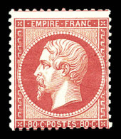 ** N°24c, 80c Rose Clair, Fraîcheur Postale, SUP (signé Calves/certificat)  Qualité: ** - 1862 Napoléon III