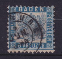 Baden 6 Kreuzer Mi.-Nr. 19b  Gestempelt  - Usados