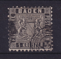 Baden 1 Kreuzer Mi.-Nr. 13a Mit Nummern-Stempel  - Usados