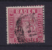 Baden 9 Kreuzer Mi.-Nr. 12 Mit Nummern-Stempel  - Usati