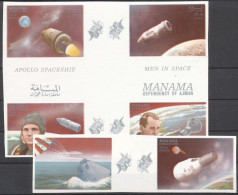 Manama 1968, Space, 6val IMPERFORATED - Azië