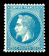 ** N°29B, 20c Bleu Type II, Fraîcheur Postale. SUP (certificat)  Qualité: ** - 1863-1870 Napoleon III With Laurels