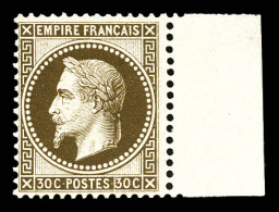 ** N°30, 30c Brun-foncé, Fraîcheur Postale, Bord De Feuille Latéral. SUP (signé Calves/certificat)  Qualité: ** - 1863-1870 Napoléon III. Laure