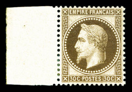 * N°30, 30c Brun, Bord De Feuille, Très Bon Centrage. SUP (signé/certificat)  Qualité: *  Cote: 1300 Euros - 1863-1870 Napoléon III. Laure