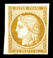 * N°36c, Granet, 10c Bistre-jaune Non Dentelé, TB  Qualité: *  Cote: 450 Euros - 1870 Assedio Di Parigi