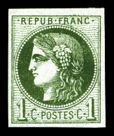 (*) N°39Ab, 1c Gris Olive Foncé, Jolie Nuance. TTB  Qualité: (*)  Cote: 200 Euros - 1870 Ausgabe Bordeaux