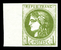 ** N°39C, 1c Olive Rep 3, Bord De Feuille, Fraîcheur Postale, TTB  Qualité: ** - 1870 Emisión De Bordeaux