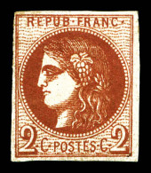 * N°40Bf, 2c Rouge Brique Foncé. TB (signé Brun/certificats)  Qualité: *  Cote: 2500 Euros - 1870 Ausgabe Bordeaux