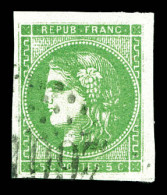 O N°42B, 5c Vert-jaune, Belles Marges. TTB (signé Scheller)  Qualité: Oblitéré  Cote: 220 Euros - 1870 Bordeaux Printing