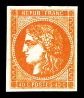 * N°48, 40c Orange, Belles Marges, Grande Fraîcheur. SUP (signé Calves/certificat)  Qualité: *  Cote: 750 Euros - 1870 Emission De Bordeaux