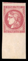 * N°49, 80c Rose, Grand Bord De Feuille Avec Voisin. SUPERBE (signé Brun/certificat)  Qualité: * - 1870 Bordeaux Printing