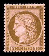* N°54, 10c Brun Sur Rose, Quasi **, Fraîcheur Postale, Très Bon Centrage. SUP (certificat)  Qualité: * - 1871-1875 Cérès