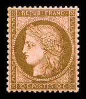 * N°58, 10c Brun Sur Rose, Très Bon Centrage. TTB (signé Calves/certificat)  Qualité: *  Cote: 575 Euros - 1871-1875 Ceres