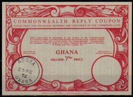 GHANA / CÔTE D'OR GOLD COAST  Co15  7Np.  Commonwealth Reply Coupon Reponse Antwortschein IRC IAS  ACCRA 23.02.72 - Gold Coast (...-1957)