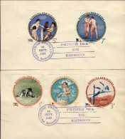 1960-Dominicana S.5 Valori + Foglietto "Olimpiadi Di Roma" Su Tre Fdc - Repubblica Domenicana