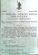 1797-In Nome Del Sovrano Popolo Bresciano Decreto Per L'assegnazione Di Fondi Al - Decretos & Leyes