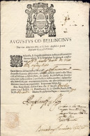 1690-documento Vescovo Augusto Bellincino Dato In Reggio Emilia 7 Ottobre Con Si - Historische Documenten