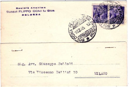 1945-RSI Cartolina Affrancata Con Due 50c.Monumenti Distrutti - Marcofilía