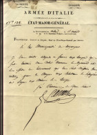 1801-Armata D'Italia Stato Maggiore Generale Di Brigata Franceschi Scrive Alla M - Historische Dokumente