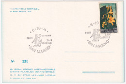 1974-SAN MARINO GRAN PREMIO INT. ARTE "SAN GABRIELE" (6.10) Annullo Speciale Su  - Covers & Documents