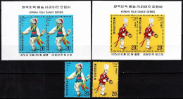 KOREA SOUTH 1975 Folk Dances And Costumes. 5th Issue Complete, MNH - Danza