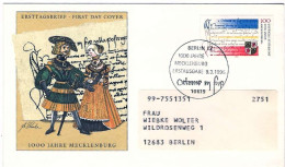 1995-Germania S.1v."Millenario Del Mecklenburg"su Fdc Illustrata - Storia Postale