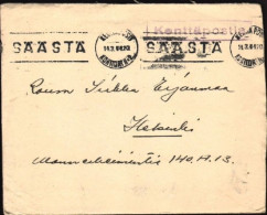 1944-Finlandia Franchigia Militare SAASTA+lineare Kenttapostie - Cartas & Documentos