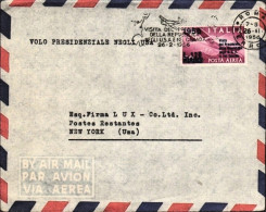 1956-busta Volo Speciale Visita Del Presidente Della Repubblica Negli U.S.A. E N - Luchtpost