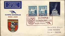 1960-Autriche Osterreich Austria Con Bollo I^volo Olimpico AUA Vienna Roma "1" D - Otros & Sin Clasificación