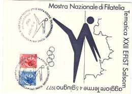 1977-Salsomaggiore Cartolina Commemorativa Della Mostra Nazionale Di Filatelia T - Manifestaciones