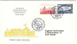 1973-Norvegia S.2v."bicentenario Servizio Geografico Di Norvegia"su Fdc Illustra - FDC