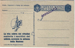 1944-formato Piccolo "la Vita Sobria"cat.Filagrano Euro 20 - Stamped Stationery