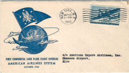 1945-U.S.A. Commemorativo Del I^volo American Airlines New York-Irlanda - 2c. 1941-1960 Storia Postale