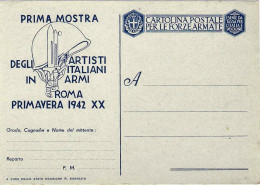 1943-"prima Mostra Degli Artisti Italiani In Armi"cat.Filagrano Euro 15 - Interi Postali